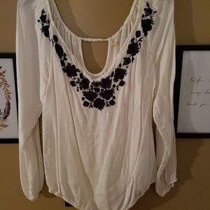 Hollister Embroided Off The Shoulder Top